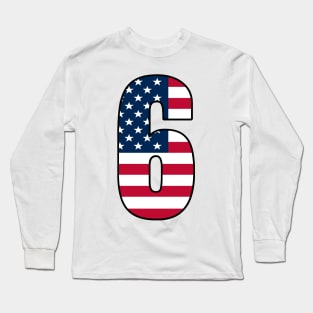 Number 6 Star Spangled Banner Long Sleeve T-Shirt